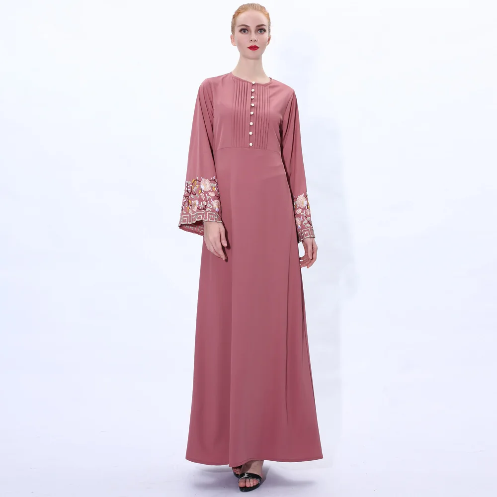 Islamic dress new Design Abaya in Dubai malaysian Arab long sleeve muslim dress  caftan Islamic Clothing   For Women embroidery