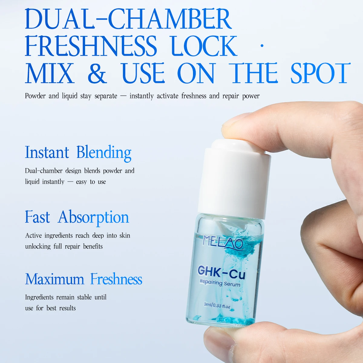 Fast Acting GHK-Cu Repairing Serum Ectoin Powder Liquid Blending Skin Clarifying Soothing Redness Care Facial Serum Set