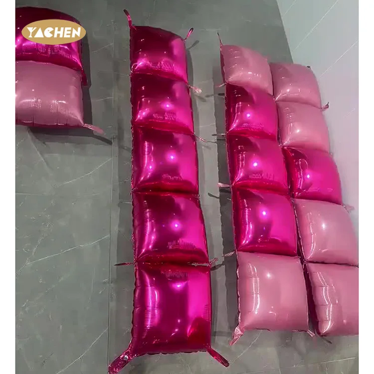 YACHEN New Arrival Two Side Two Colors 19 Inch Square Aluminum Foil Balloon Wall for Birthday Wedding Party Backdrop Decorations