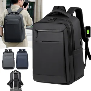 OMASKA Men's 17 Inch Laptop Backpack Large Capacity Fashionable Zipper Waterproof Durable Business USB Backpack