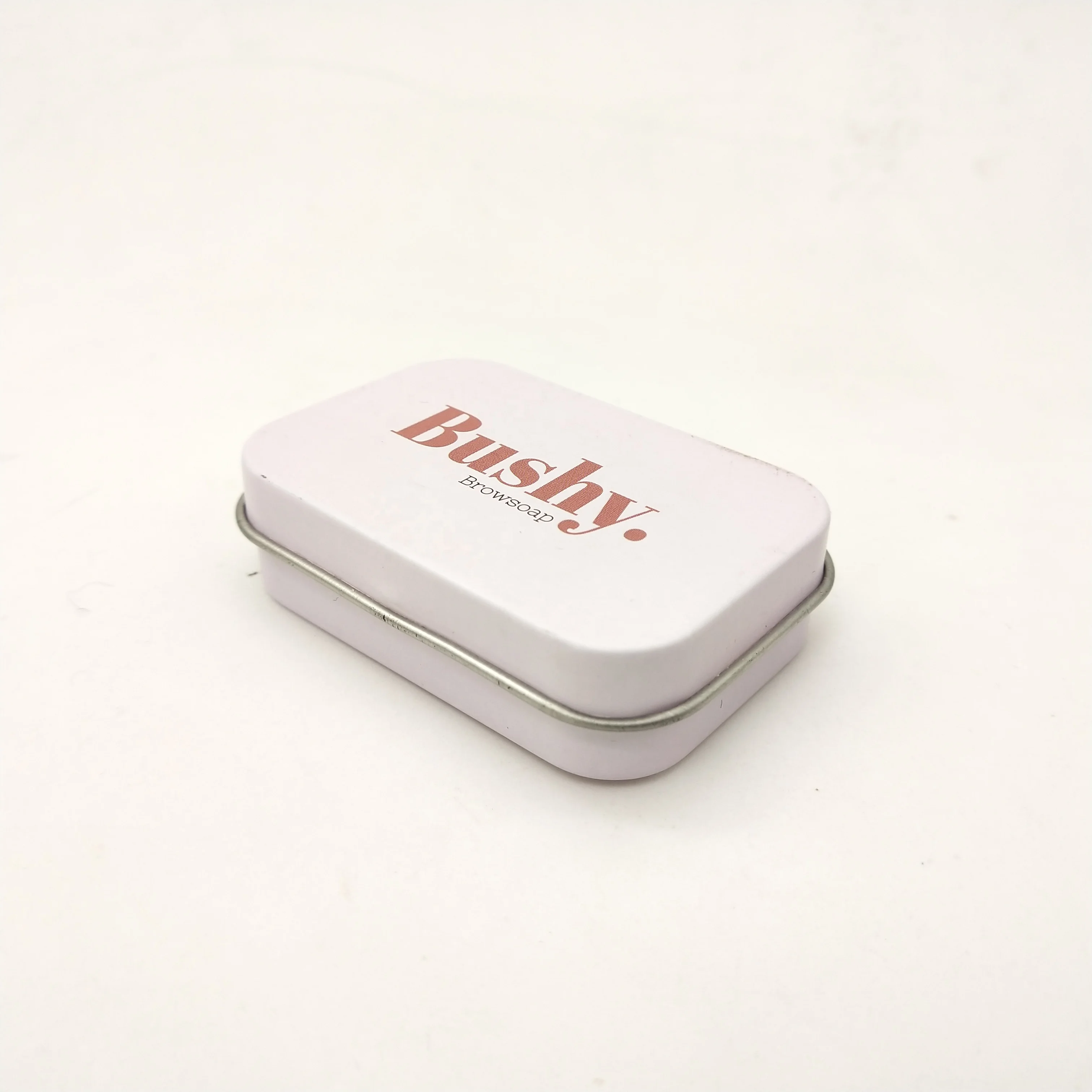 Cute Small Rectangle Mints Tins Embossed Gold Hinged Breath Mint Tin Child Resistant Box