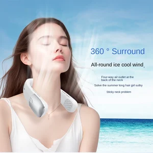 Cross-Border New Leadless Neck Fan Portable High-Speed 100 USB Power Source Plastic Household Item English Operating Language