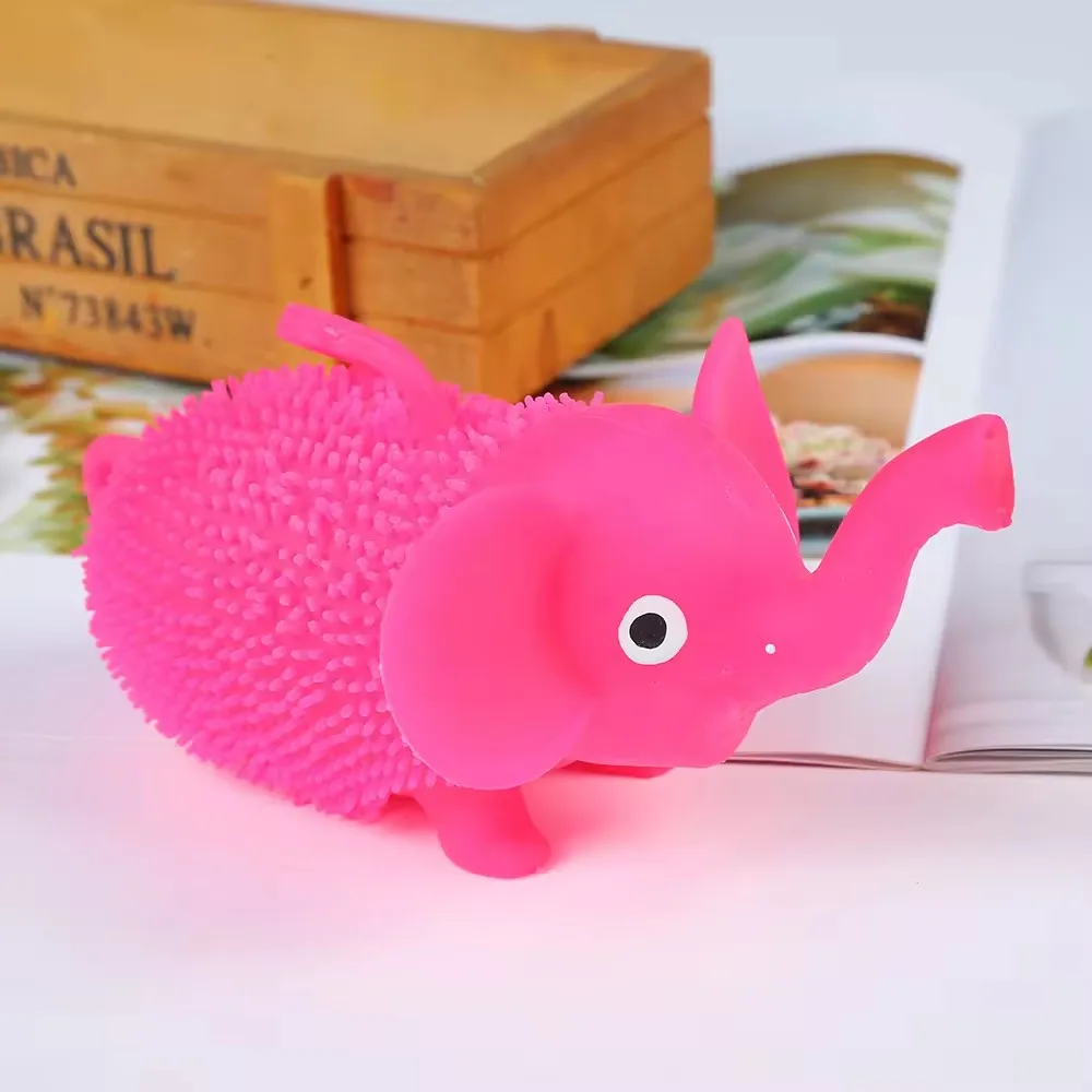 Jincan Factory Outlet Squeeze Ball Flashing Elephant Anti-Stress Fidget Puffer Toy for 5 to 7 Years Old Boys and Girls