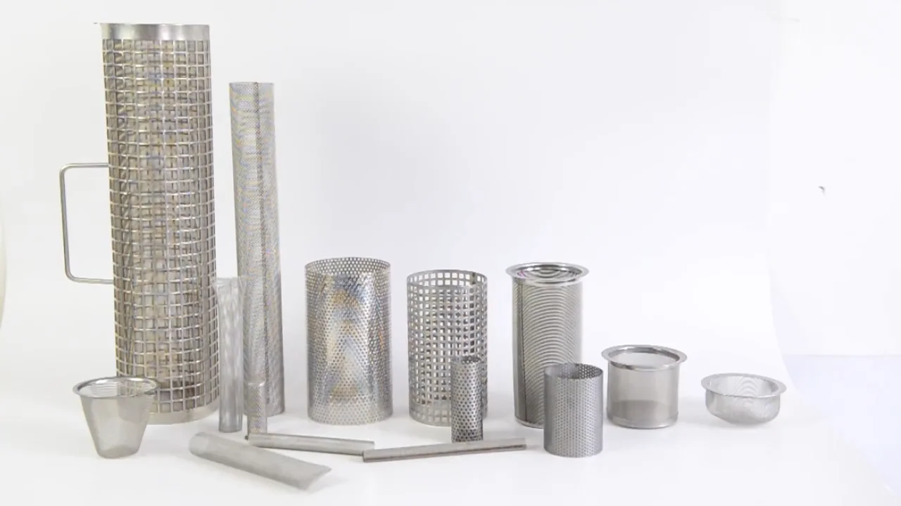 304 316 Stainless Steel Baffle Perforated Cylinder Mesh Water Filter