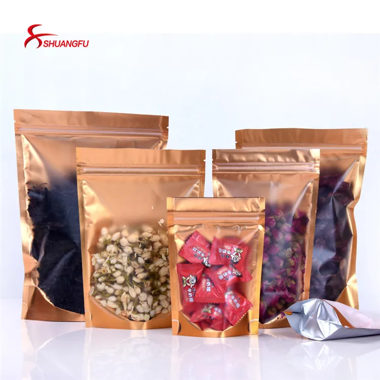 Resealable Stand Up Aluminum Foil Zip Lock Bag For Food Packaging