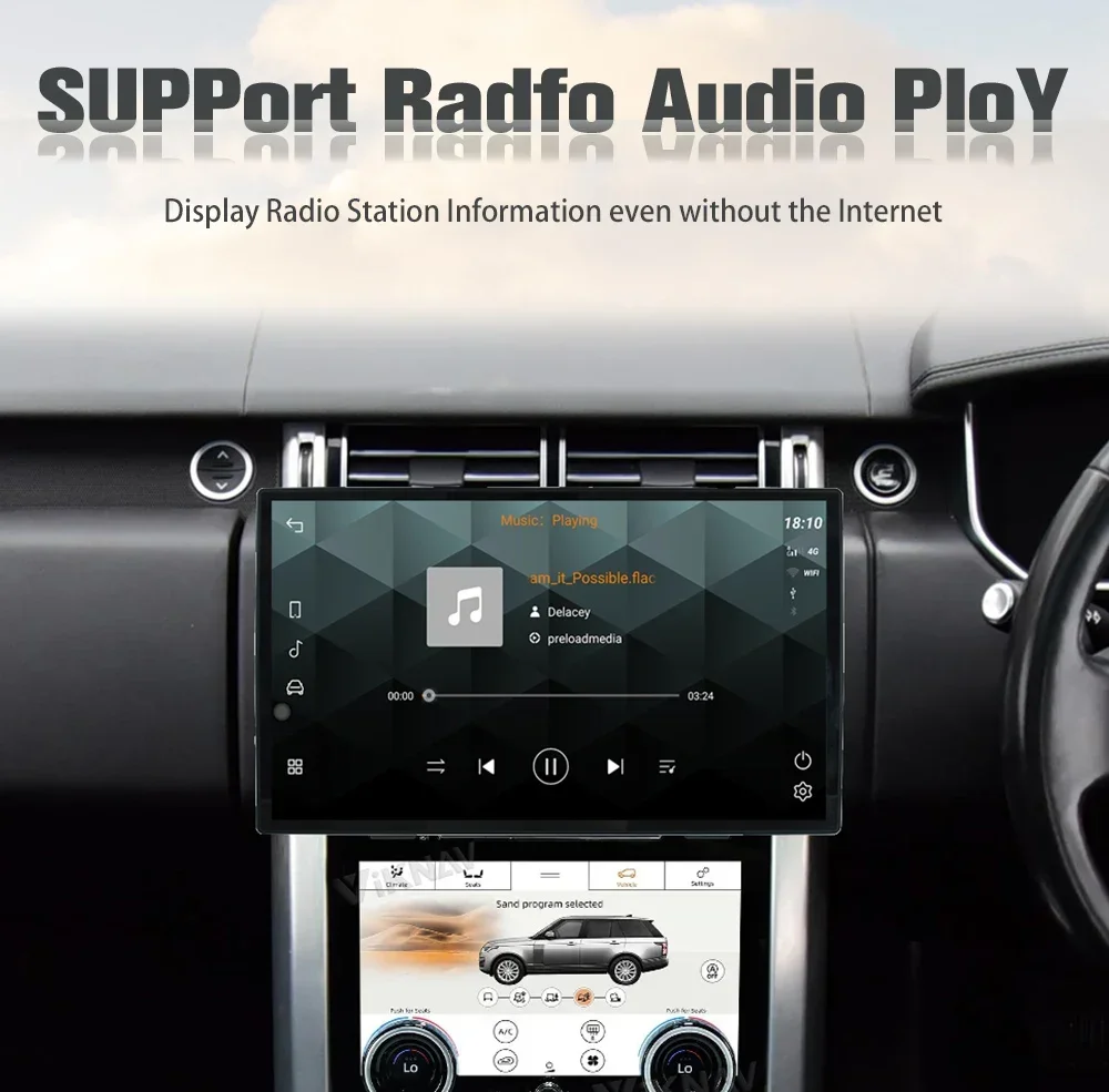 Android stereo radio replacement for Land Rover Range Rover Sport L494 2013-2017 headunit with wireless carplay and android auto