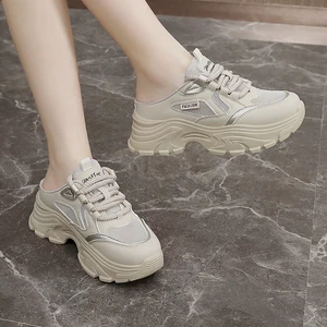 Made in China Women's Shoes Fashion Trend Sandals Mesh Breathable Baotou Half Slippers