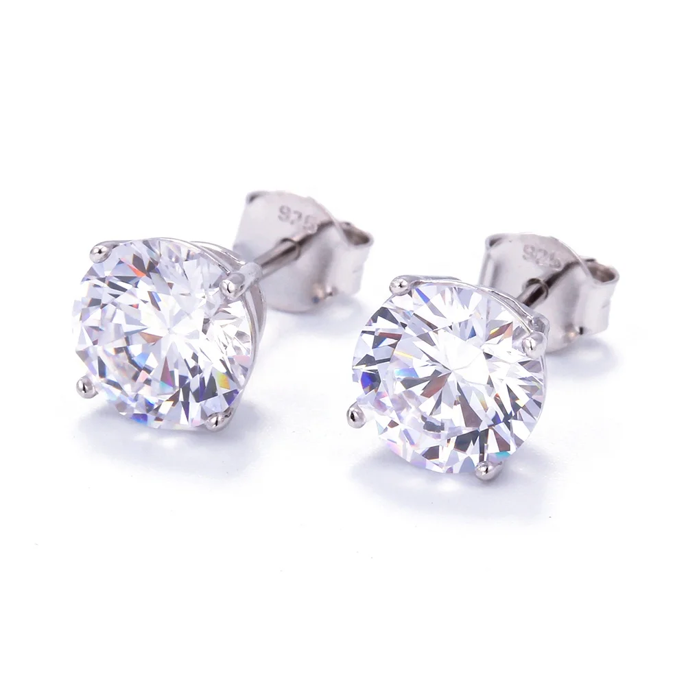 925 стерлингового серебра 4 зоб ЧР круглый крапановая закрепка с круглым носком 6 мм камень серьги eyika ювелирные изделия