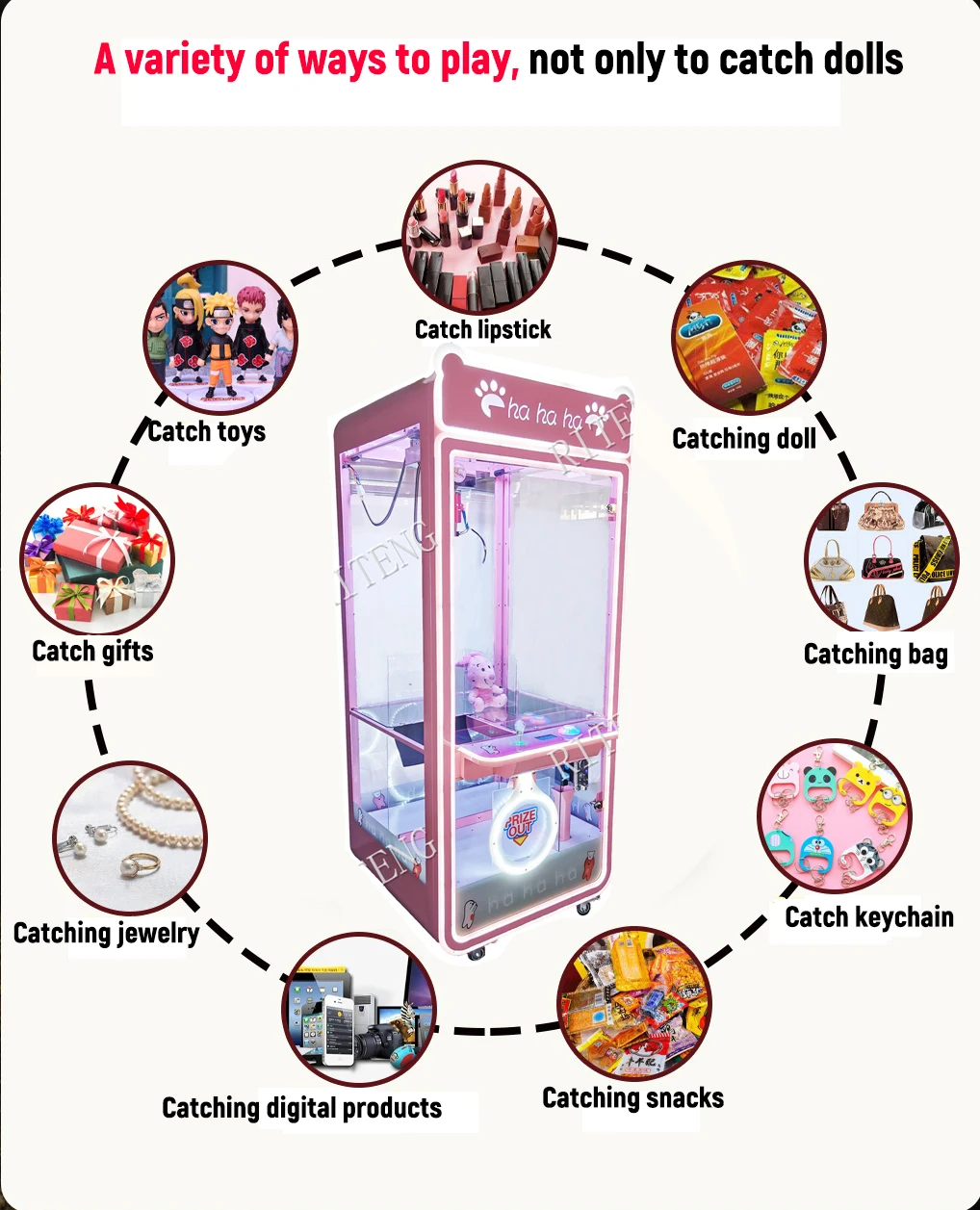 리텡 핫 더블 미니 코인 오퍼레이티드 캔디 클로 머신 현금 수납 장치 포함 장난감 미니 작은 큐브 크레인 클로 머신 판매용