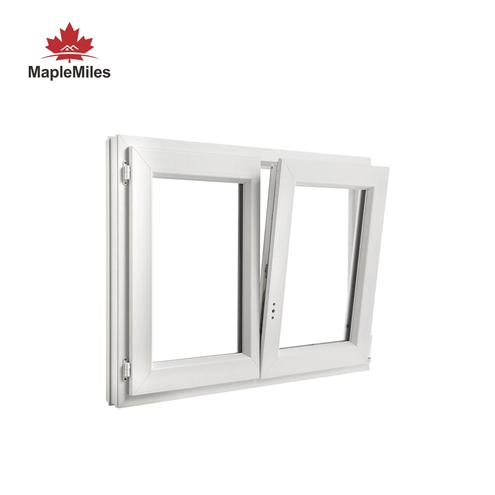MapleMiles 24 X 48 New Design Windproof Glass White Double Leaf Balcony Casement Window