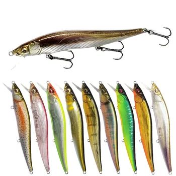 Luya Stainless Steel Artificial Hard Bait Floating Water Mino 110mm/13g Long-Distance Sea Fishing Perch Cocked Mouth Bionic 9248 – Hard Lure – view 2