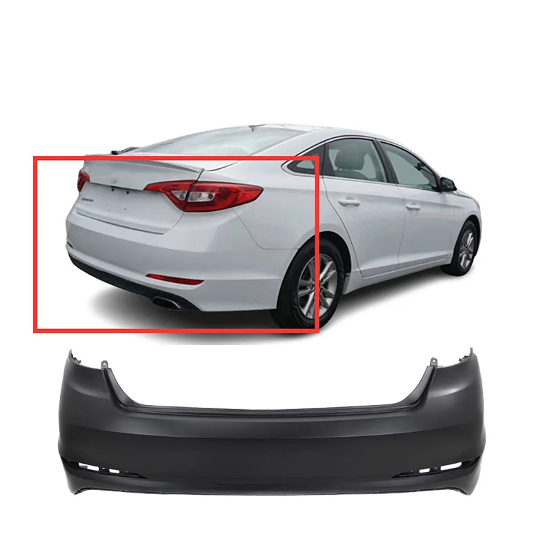 Car Body Kits Rear Bumper Cover 86610-C1000 for 2015-2017 Hyundai Sonata w/Parking Holes Eco GL GLS LE SE