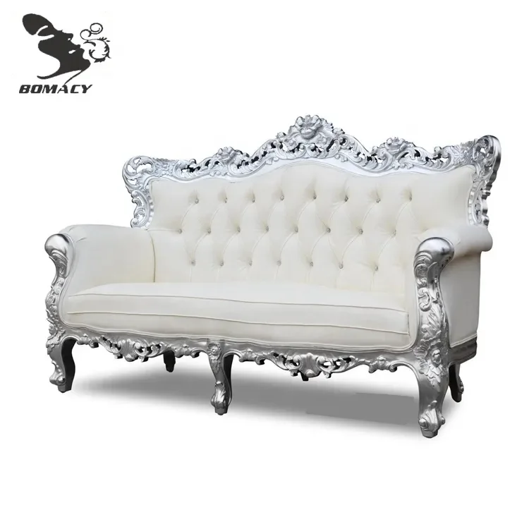 Bomacy White Luxury Beauty Salon Furniture Queen King Throne Used Waiting Sofa