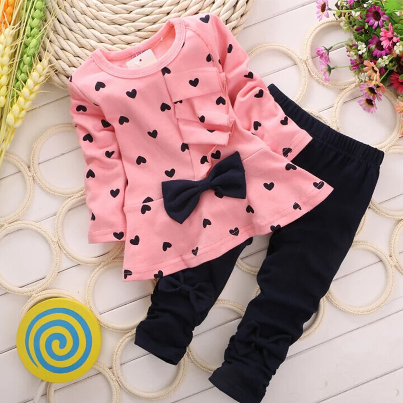 Cute Two Piece Baby Girl Outfit Set Babydoll Dress Pants Oem
