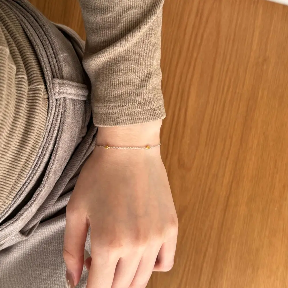 KAKODIY luxury latest fashion jewelry 925 sterling silver 18K gold hypoallergenic heart bracelet detail 1