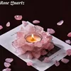Vela de cristal de cuarzo rosa