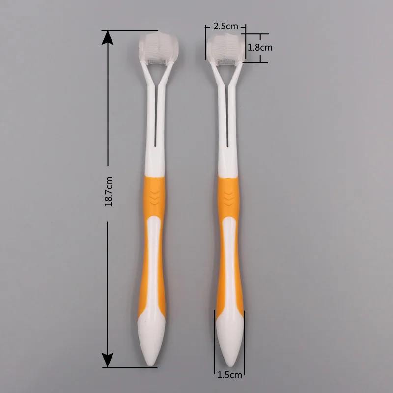 High Quality Pet Toothbrush Two Heads 360 Deep Cleaning Sided Bristles Manual Toothbrush With Soft Bristle