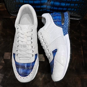 Fashionable Crocodile Skin Leather Shoes for Man Stylish Sneakers Rubber Sole Walking Style Men's Sports Shoes Casual Shoes Men