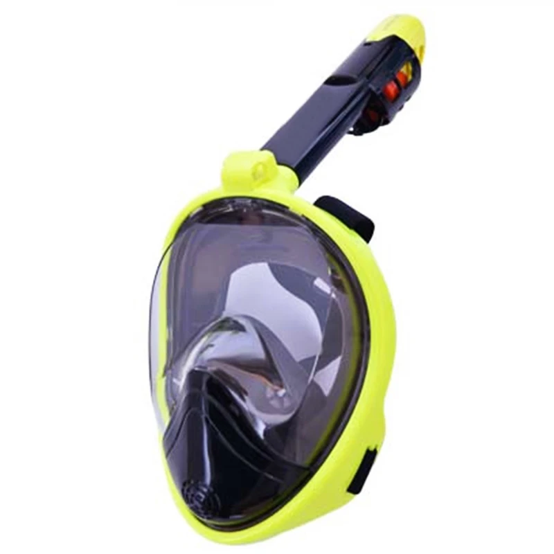 aloma popular máscara de snorkel 180 graus silicone cara cheia máscara de snorkel 1 tubo de respiração único para adulto