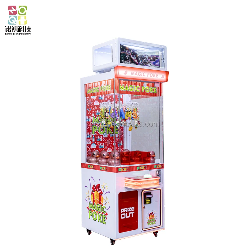 25 Inch Small Clip Prize Machine, Coin Operated 32 Slots Magic Poke Clip Prize Vending Game Machine