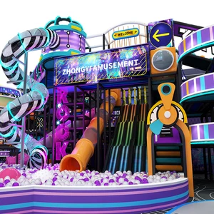 High-Quality Kids Child Area Neon Amusement Park Indoor Playground Factory Custom Soft Play Equipment with LED Slide