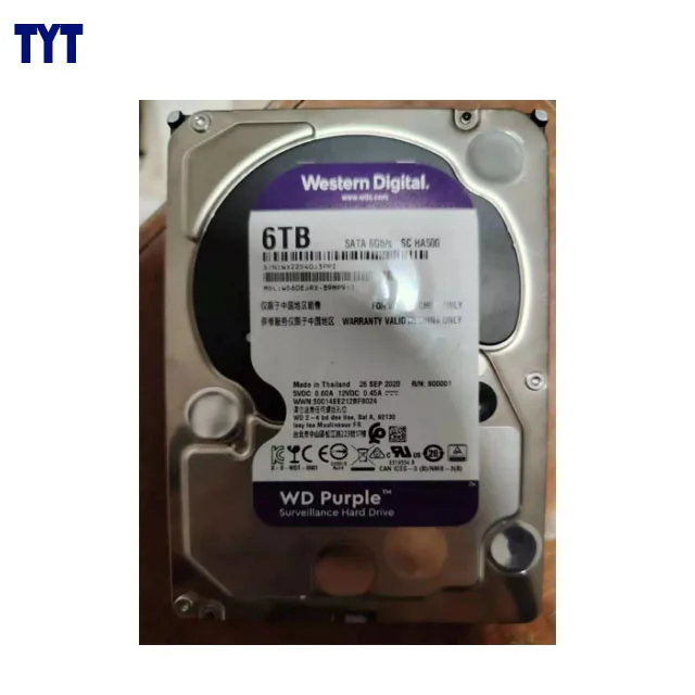 Original WD HDD hard disk drive 6TB WD40PURX Surveillance Class purple HDD special for security CCTV DVR NVR in stock
