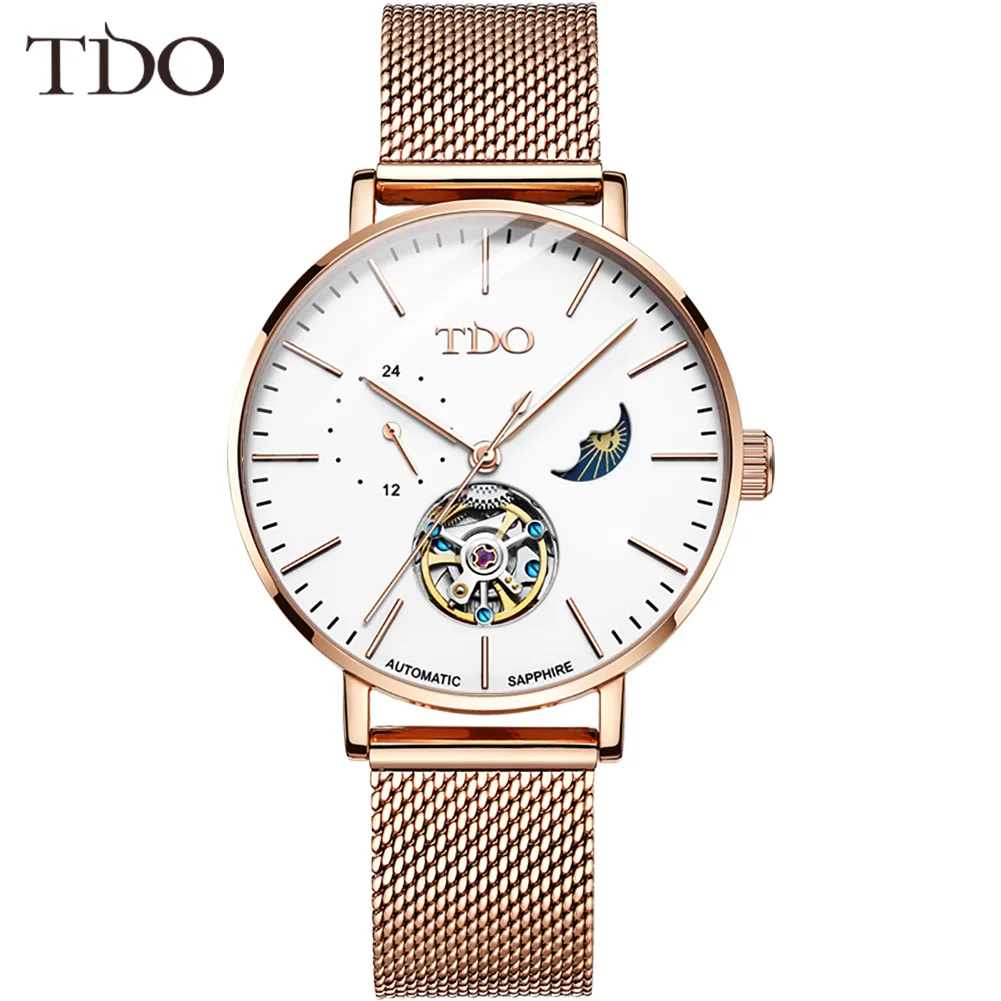 ladies automatic skeleton watch