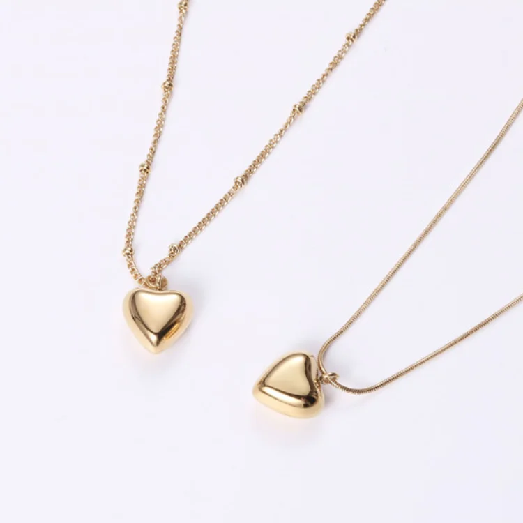 女性のための18Kゴールドメッキステンレススチールホローハート