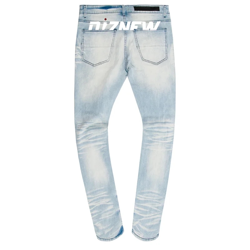 DiZNEW Custom Silk Screen Printing Design Fashion Pants Youth Party Blue Brushed Denim Jeans manufacture