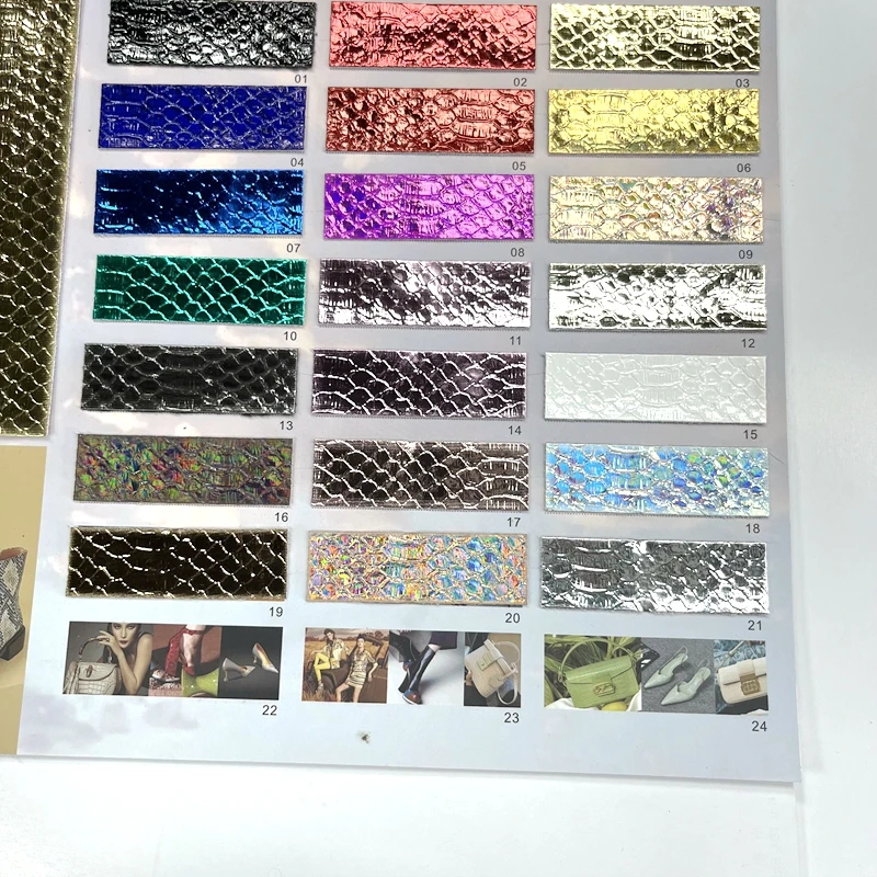 Pu Synthetic Leather with Hologram Snake Skin for Bag Use and Shoes Upholstery
