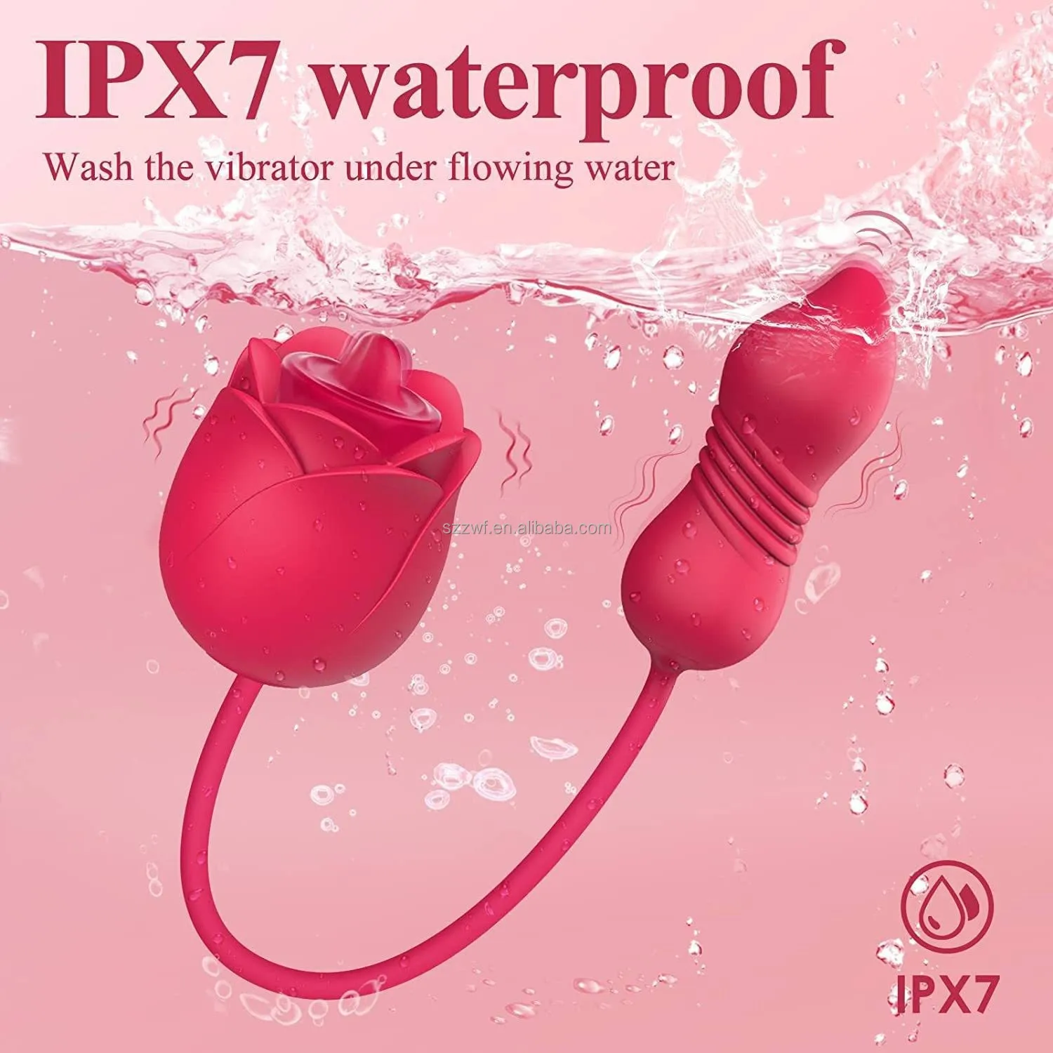 Rose Muncher 3 In 1 Mouth Biting Clitoris G Spot Thrusting Vibrator main image 1