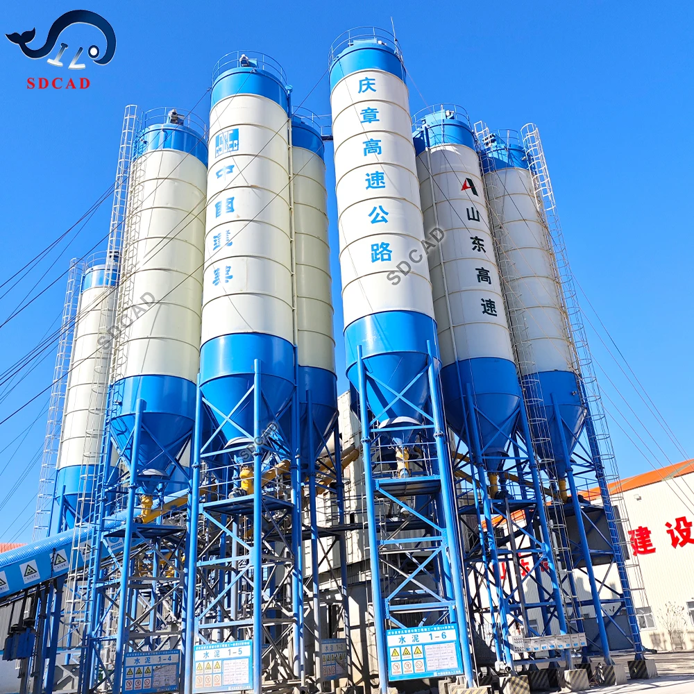 Smaller budget solution 1500 to 2000 ton cement silo with  4 columns or 4 legs truck discharge silo