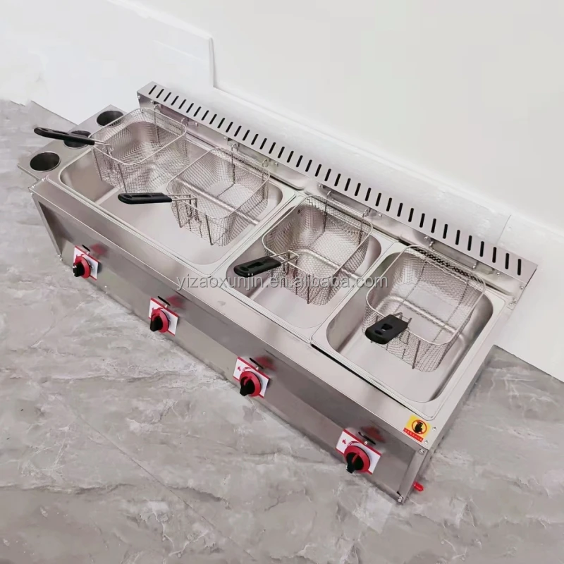 New 20l + 20l Doubletank Desktop Fryer Oil Tank Industrial Gas