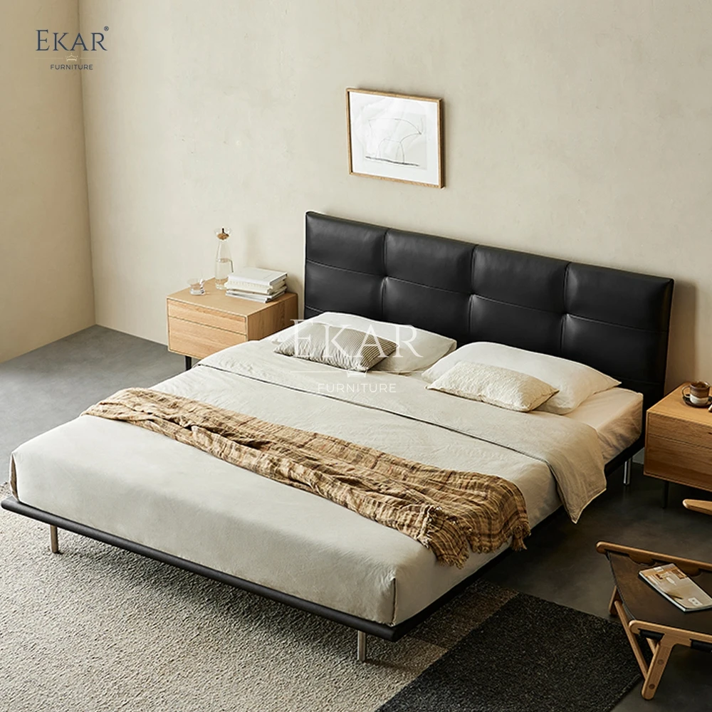 product new design ekar leather back bedroom queen bed-62