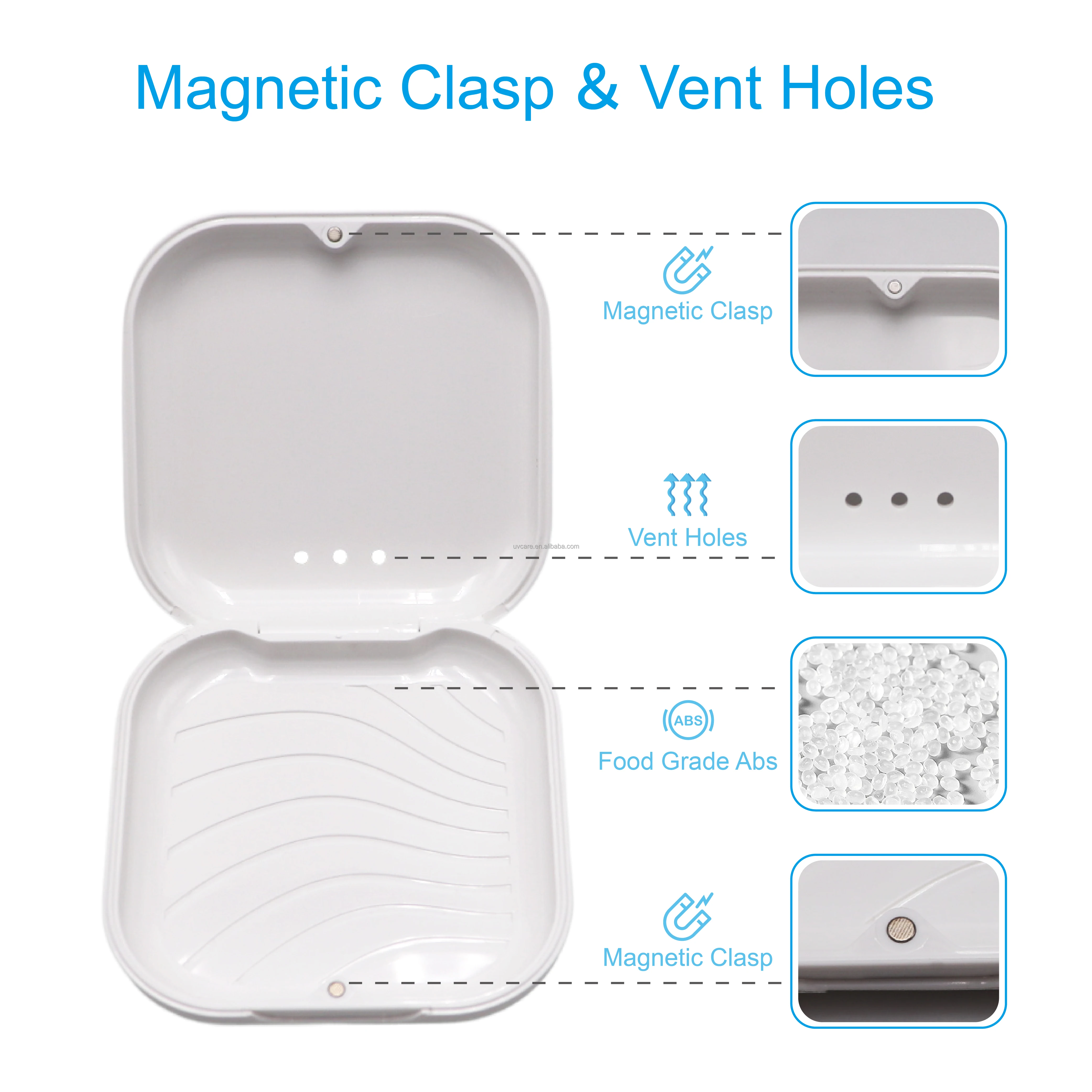 Newish Denture Box Customizable Logo Invisible Storage Box Plastic Orthodontic Aligner Retainer case Aligner Dental Denture Box