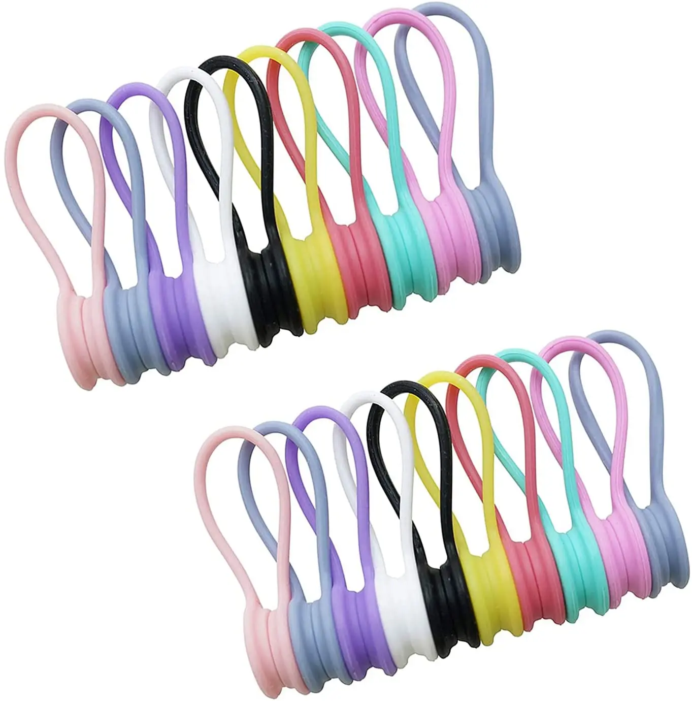 Gravatas De Silicone Para Cabos | 10 Peças 15cm | Núcleo Aço | 3 Cores