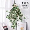 Colgante de pared con flores en bolsita de té - Champán