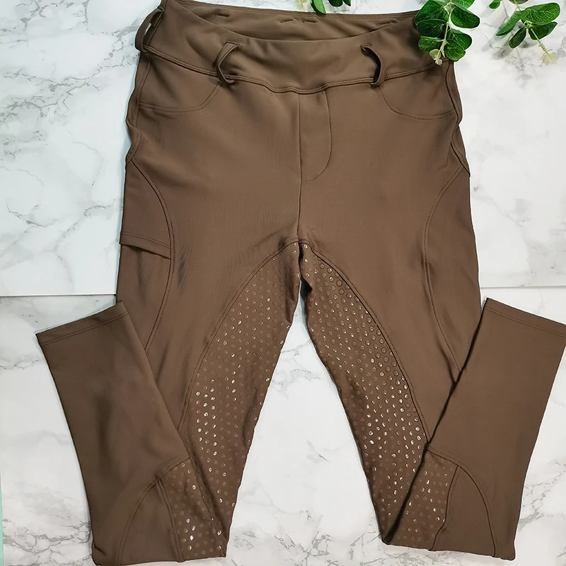 New Arrival Silicone Printing Equestrian Pant Stretchable Women's Horse Riding Leggings Breeches Equestrian Apparel