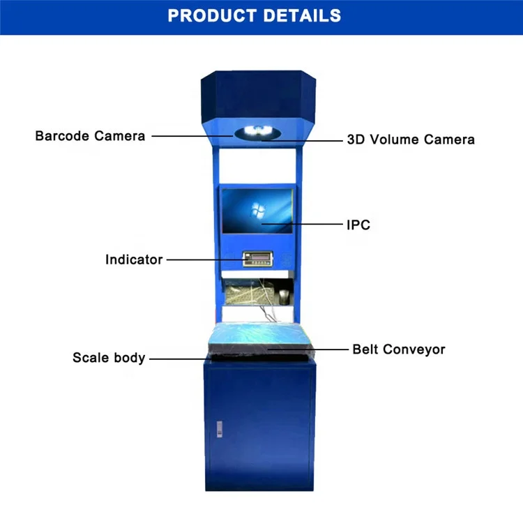Warehouse Logistic Large Size Cubiscan Parcel Scanning Dimensioning Weighing Machine DWS System