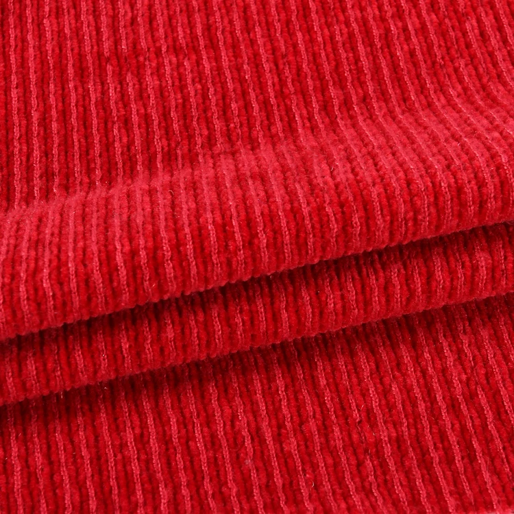 100% polyester loose knitting chenille knit fabric price per meter for clothes