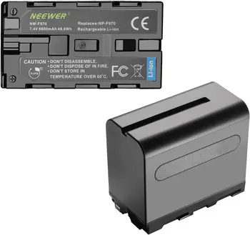Neewer 2-Pack 6600mAh Li-ion Battery with USB Charger Field Monitor for Sony detail image