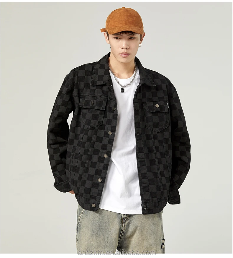 Men spring autumn denim coat cargo fashion casual Jean jacket_voghion.com