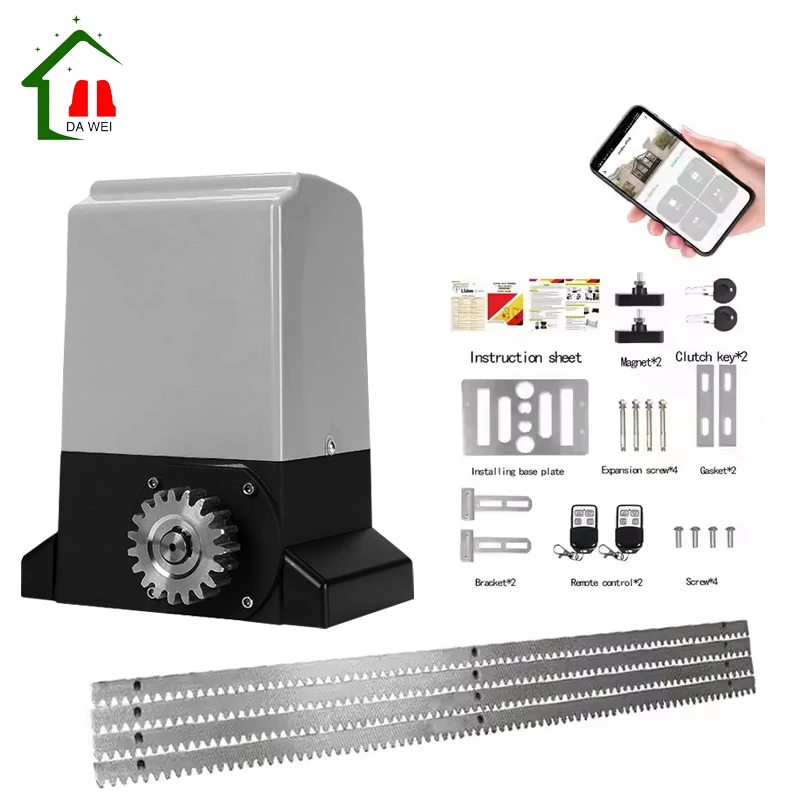 Automatic Gate Opener for 600 kg  1000KG  1500KG   2000KG  Sliding Gate  Driving Gear  Door Operator  Kit
