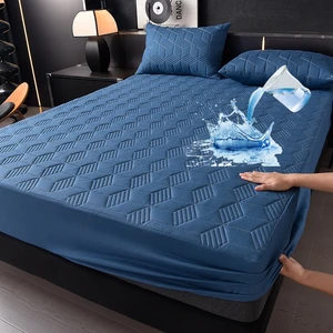 Hotel and Home Solid Color Waterproof Mattress Protective Cover Sheets Bed Covers Fitted Sheets