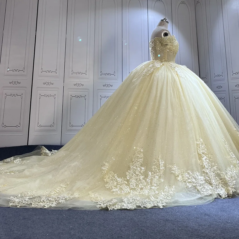 Yellow Princess Ball Gown Quinceanera Dresses off Shoulder