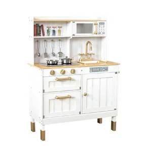 Modern Wooden Kitchen Set Toys for Unisex Kids 3-Year-Old Multifunctional Induction Cooker Educational Toy