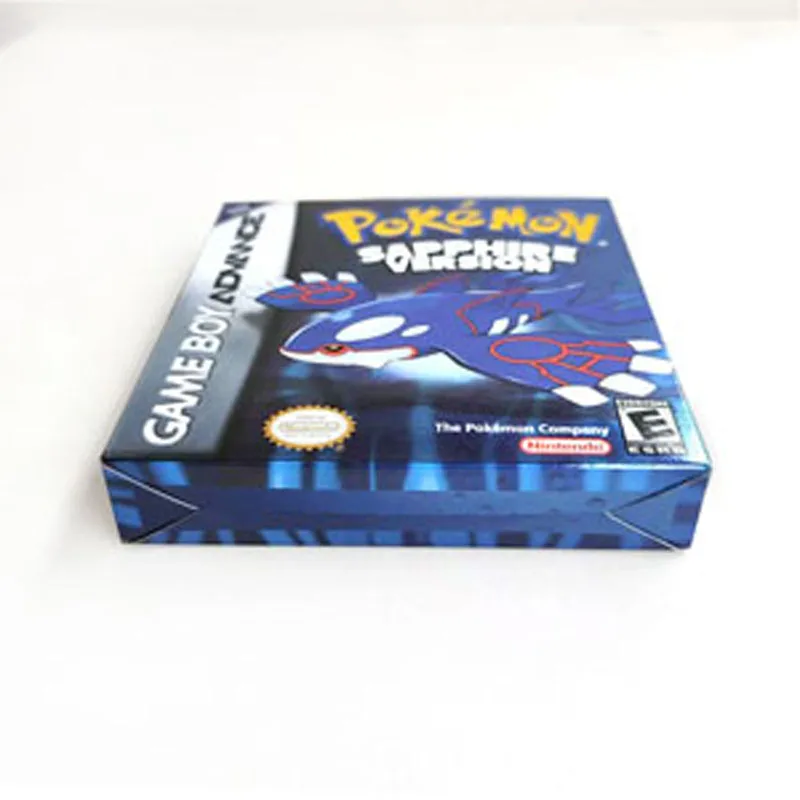 Customized Game  Box Sapphire Version Holographic Metallic Foil Finish Game Retail Box for Gba Gameboy Video Game
