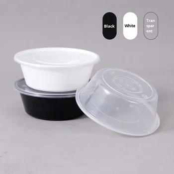 Hansheng Fast Food Takeaway Packaging Transparent Plastic Disposable Lunch Box with Soup Bowl Lid for Lunch and Soup