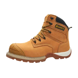 High Quality Goodyear Safety Work Boots Top Full Grain Nubuck Leather Mid-High Anti-Smash Anti-Puncture for Factory Use