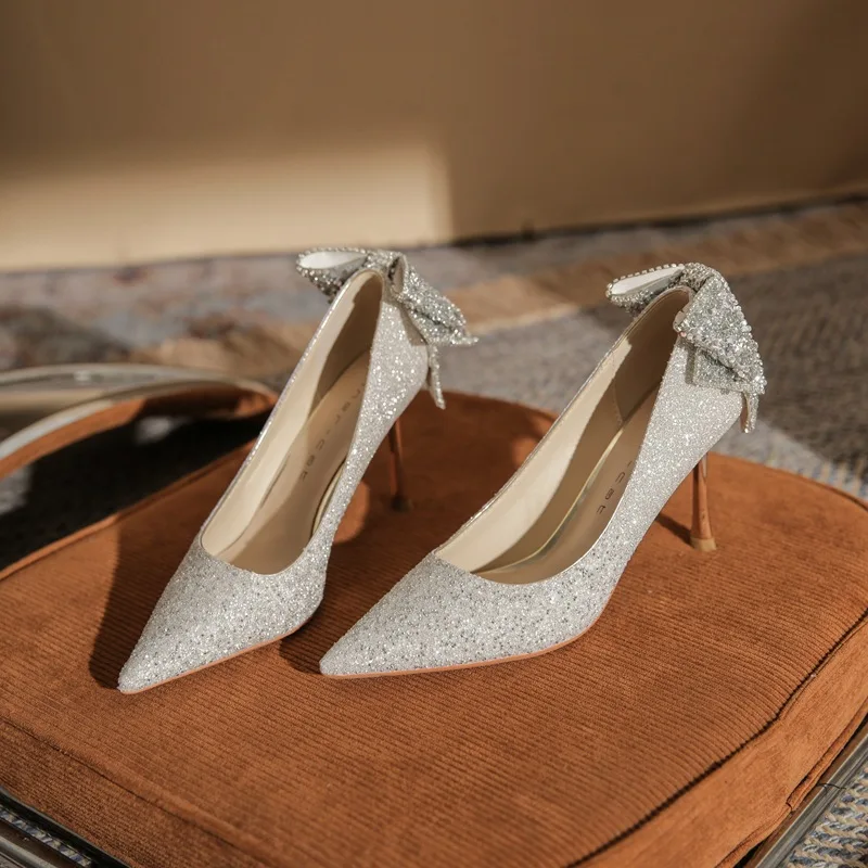 Chaussures D'invitée De Mariage à Paillettes - Talons élégants Et Confortables - Pour Cérémonie, Soirée, Danse - 9